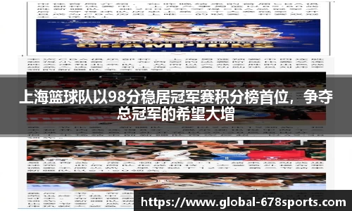 上海篮球队以98分稳居冠军赛积分榜首位，争夺总冠军的希望大增